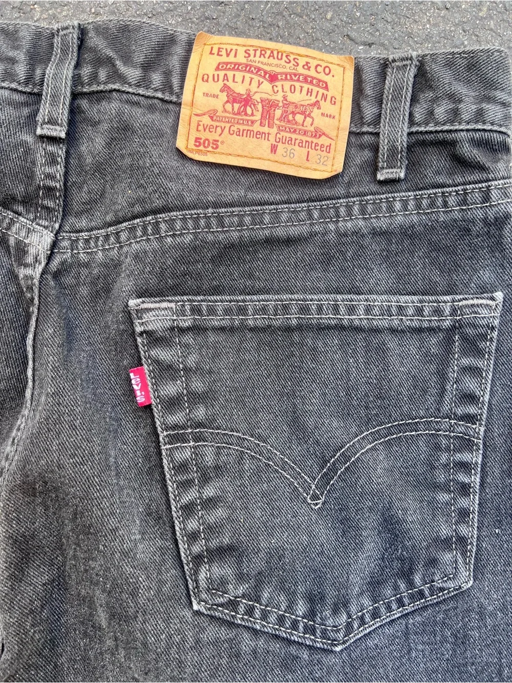 Vintage Levis 505 Jeans Mens Black Charcoal Regular Straight